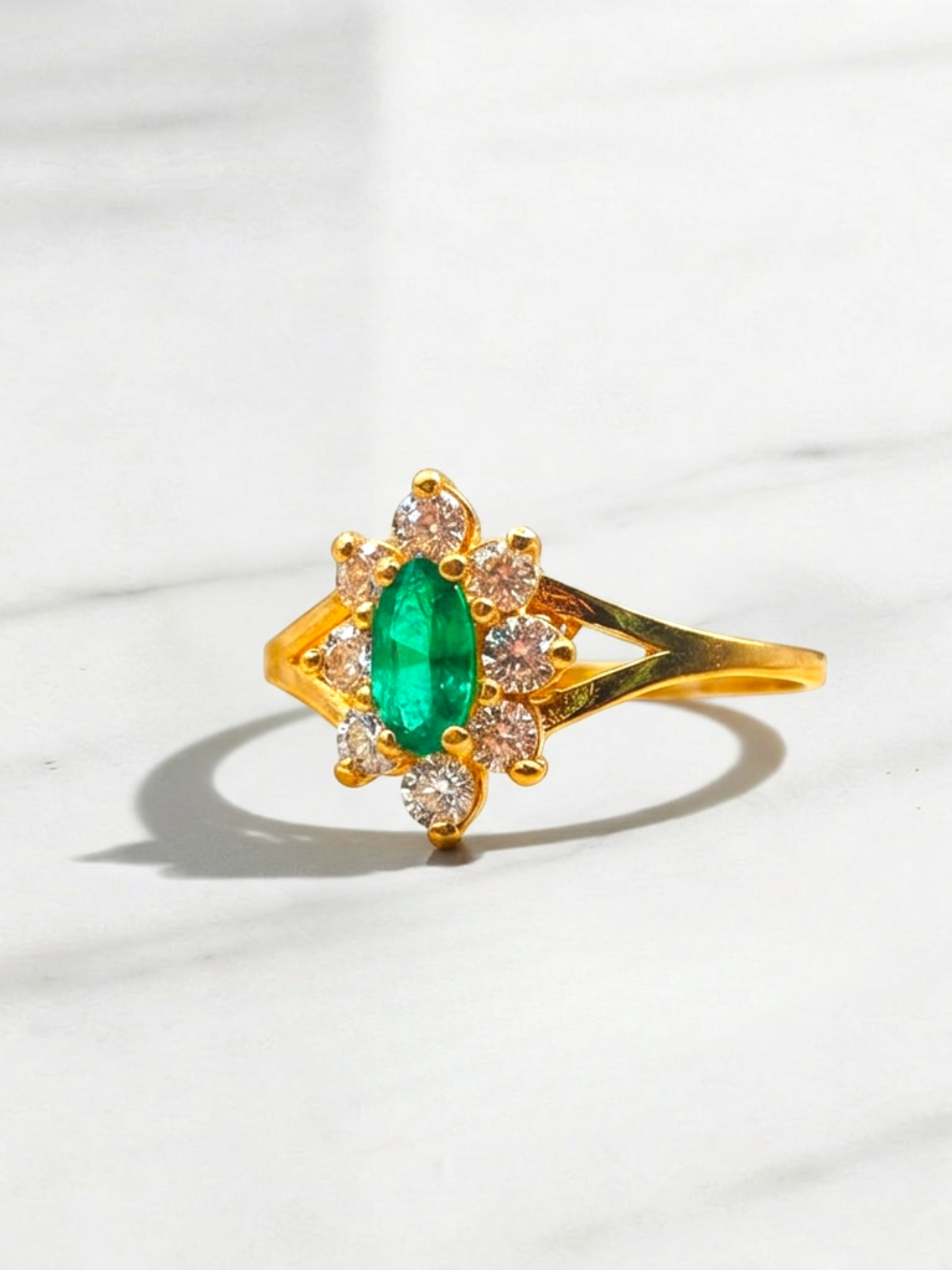 Anillo lady esmeralda con circones Oro 18k 3