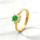 Anillo rosa esmeralda con circónes Oro 18k - Miniatura 1