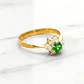 Anillo rosa esmeralda con circónes Oro 18k - Miniatura 3
