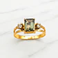 Anillo reina esmeralda circónes Oro 18k - Miniatura 2