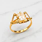 Anillo chatón cuadrado Circón Oro 18k - Miniatura 1