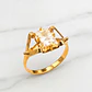 Anillo chatón cuadrado Circón Oro 18k - Miniatura 3