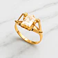 Anillo chatón cuadrado Circón Oro 18k - Miniatura 5