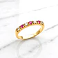 Anillo medio cintillo rubíes con circones Oro 18k - Miniatura 1