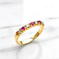 Anillo medio cintillo rubíes con circones Oro 18k - Miniatura 2