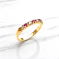 Anillo medio cintillo rubíes con circones Oro 18k - Miniatura 4