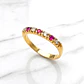 Anillo medio cintillo rubíes con circones Oro 18k - Miniatura 5