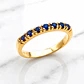Anillo medio cintillo zafiros Oro 18k - Miniatura 2