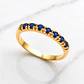 Anillo medio cintillo zafiros Oro 18k - Miniatura 3