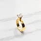 Anillo solitario ancho circón Oro 18k  - Miniatura 1