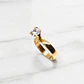 Anillo solitario ancho circón Oro 18k  - Miniatura 2