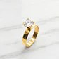 Anillo solitario ancho circón Oro 18k  - Miniatura 3