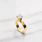 Anillo solitario ancho circón Oro 18k  - Miniatura 4
