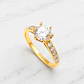 Anillo solitario medio cintillo circónes mediano Oro 18k - Miniatura 4