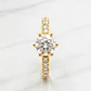 Anillo solitario medio cintillo circónes mediano Oro 18k - Miniatura 3