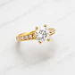 Anillo solitario medio cintillo circónes mediano Oro 18k - Miniatura 5