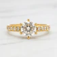 Anillo solitario medio cintillo circónes mediano Oro 18k - Miniatura 2
