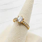 Anillo solitario medio cintillo circónes mediano Oro 18k - Miniatura 6