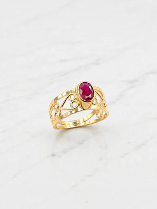 Anillo Eliseo rubí Oro 18k