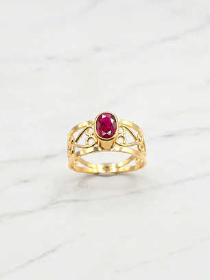 Anillo Eliseo rubí Oro 18k