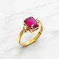 Anillo rectángulo rubí y circón Oro 18k - Miniatura 5