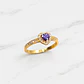 Anillo cintillo corazón amatista Oro 18k - Miniatura 2