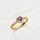 Anillo cintillo corazón amatista Oro 18k - Miniatura 3