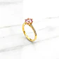 Anillo solitario cintillo rosa de francia Oro 18k - Miniatura 4