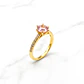 Anillo solitario cintillo rosa de francia Oro 18k - Miniatura 2