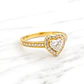 Anillo doble corazón cintillo circónes Oro 18k - Miniatura 1