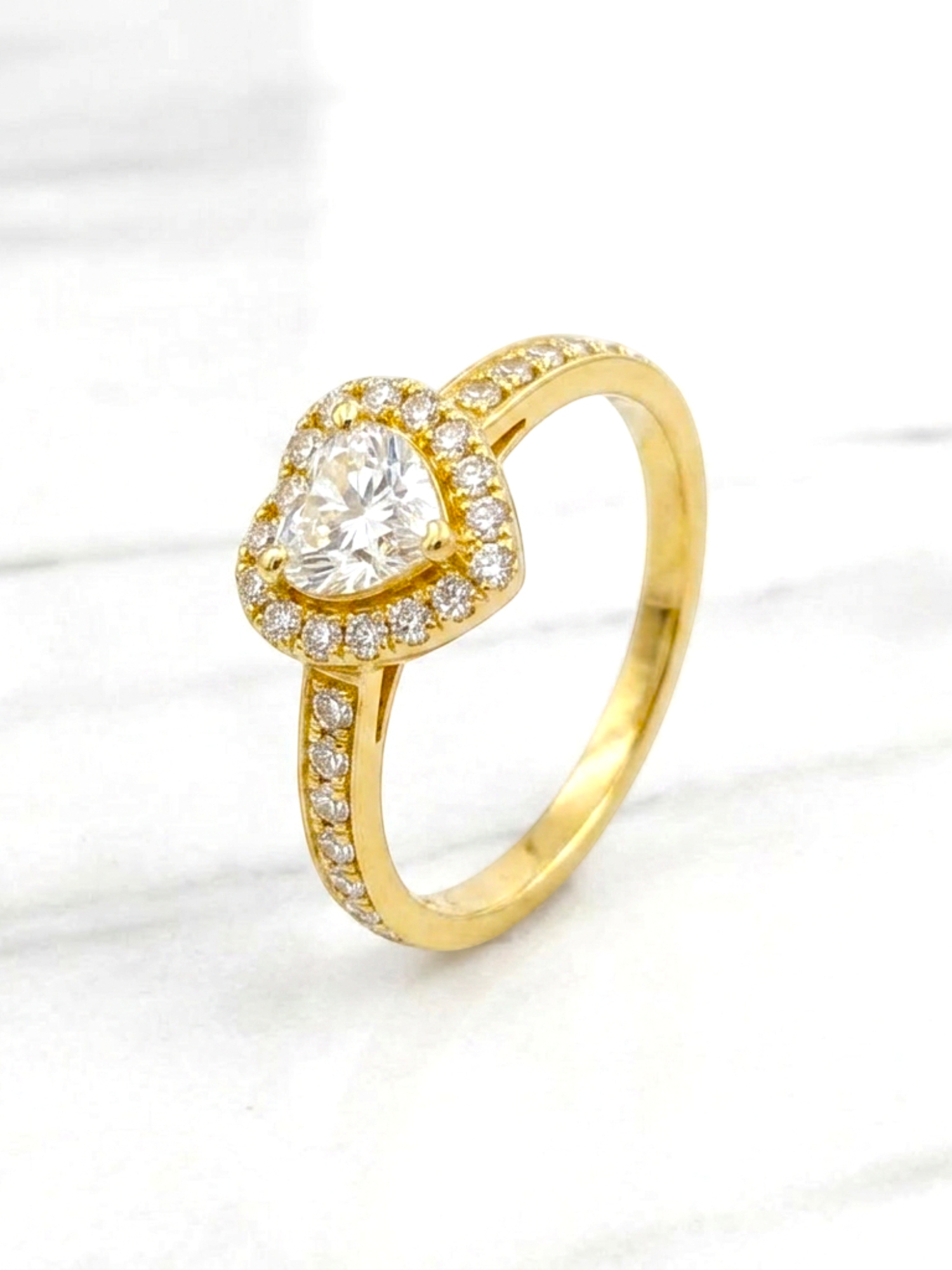 Anillo doble corazón cintillo circónes Oro 18k 3