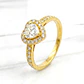 Anillo doble corazón cintillo circónes Oro 18k - Miniatura 3