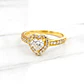 Anillo doble corazón cintillo circónes Oro 18k - Miniatura 2