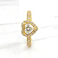 Anillo doble corazón cintillo circónes Oro 18k - Miniatura 4