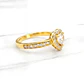 Anillo doble corazón cintillo circónes Oro 18k - Miniatura 5