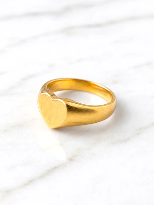 Anillo sello corazón Oro 18k