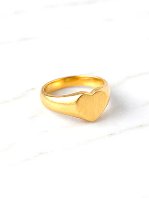 Anillo sello corazón Oro 18k