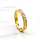 Anillo medio cintillo engastado circones Oro 18k - Miniatura 1