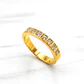 Anillo medio cintillo engastado circones Oro 18k - Miniatura 2