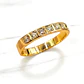 Anillo medio cintillo engastado circones Oro 18k - Miniatura 5
