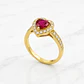 Anillo doble corazón cintillo rubi y circones Oro 18k - Miniatura 4