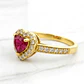 Anillo doble corazón cintillo rubi y circones Oro 18k - Miniatura 5