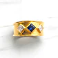 Anillo medieval zafiro y circones Oro 18k - Miniatura 2