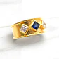 Anillo medieval zafiro y circones Oro 18k - Miniatura 3