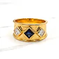 Anillo medieval zafiro y circones Oro 18k - Miniatura 5