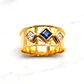 Anillo medieval zafiro y circones Oro 18k - Miniatura 6