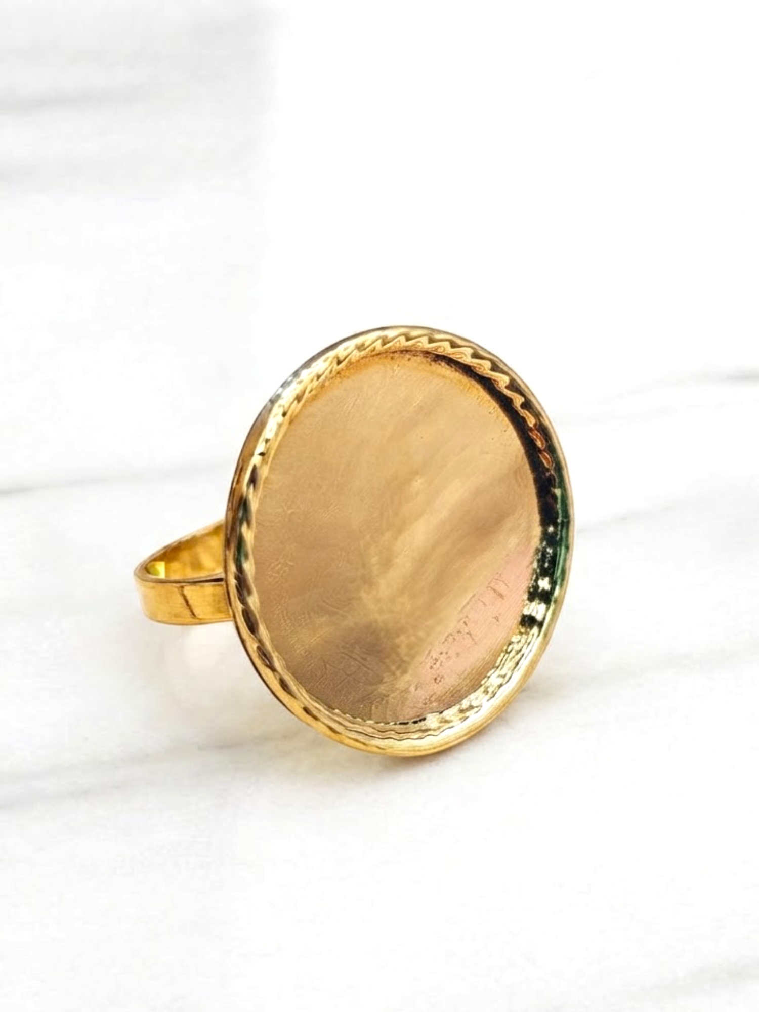 Anillo disco 2 cm Oro 18k  2