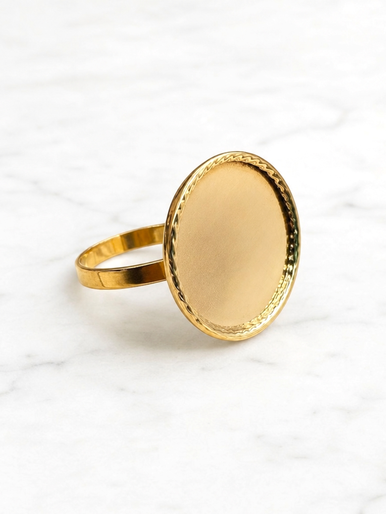 Anillo disco 2 cm Oro 18k  3