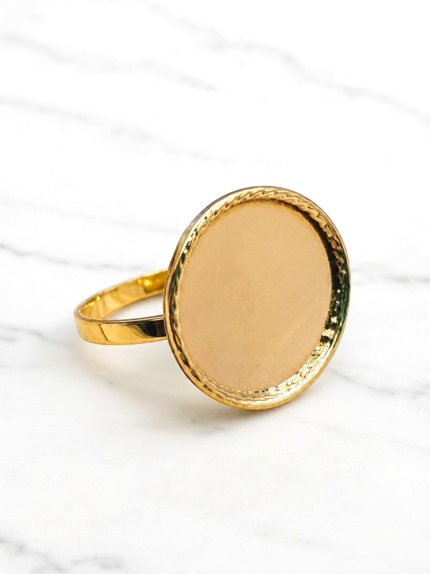 Anillo disco 2 cm Oro 18k  1