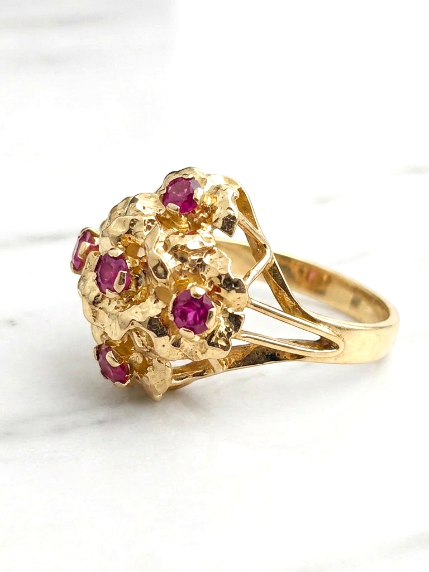 Anillo Florentino Rubí Oro 18k 1